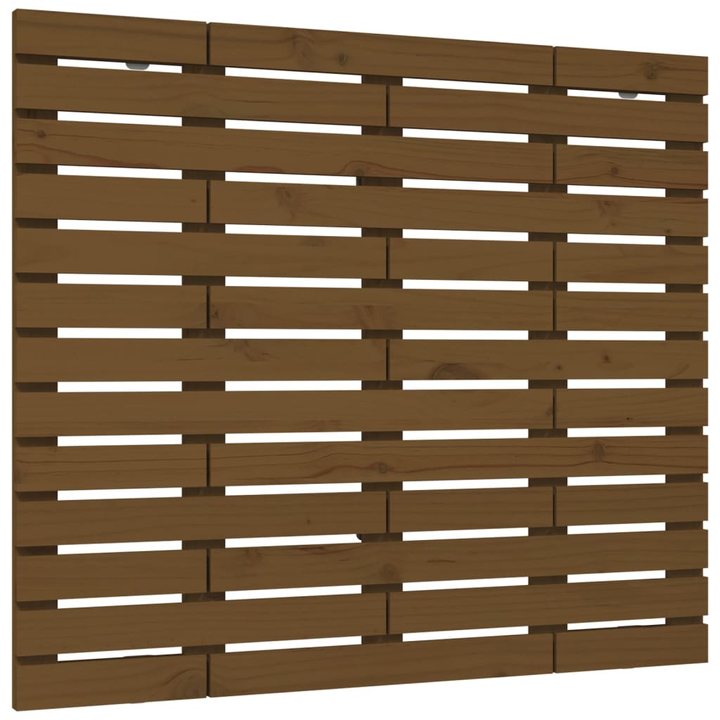 sengegavl 141x3x91,5 cm massivt fyrretræ gyldenbrun