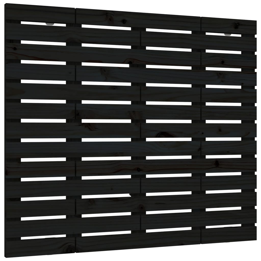 sengegavl 141x3x91,5 cm massivt fyrretræ sort