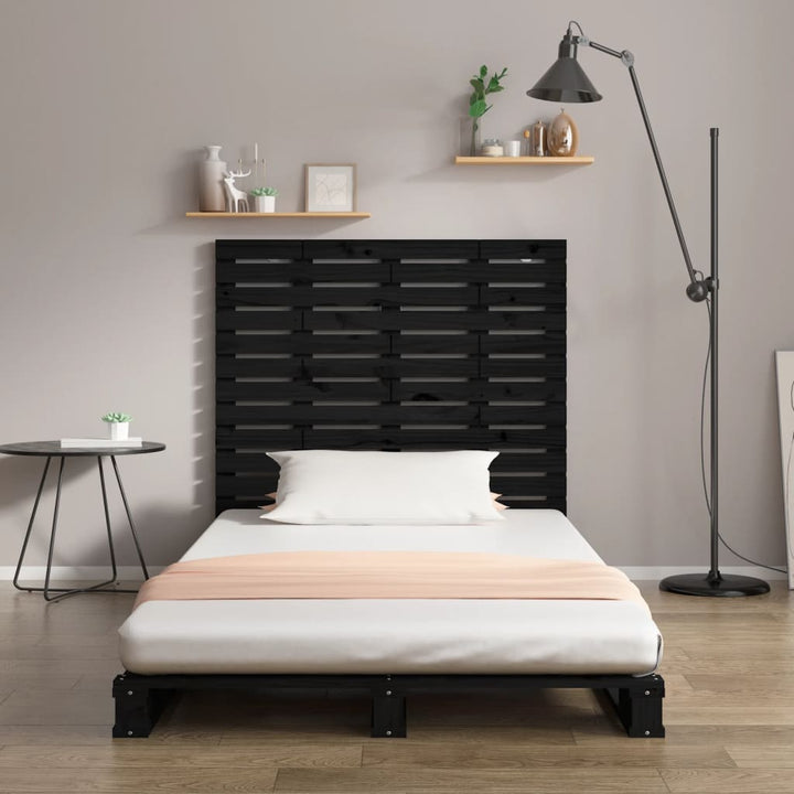sengegavl 141x3x91,5 cm massivt fyrretræ sort