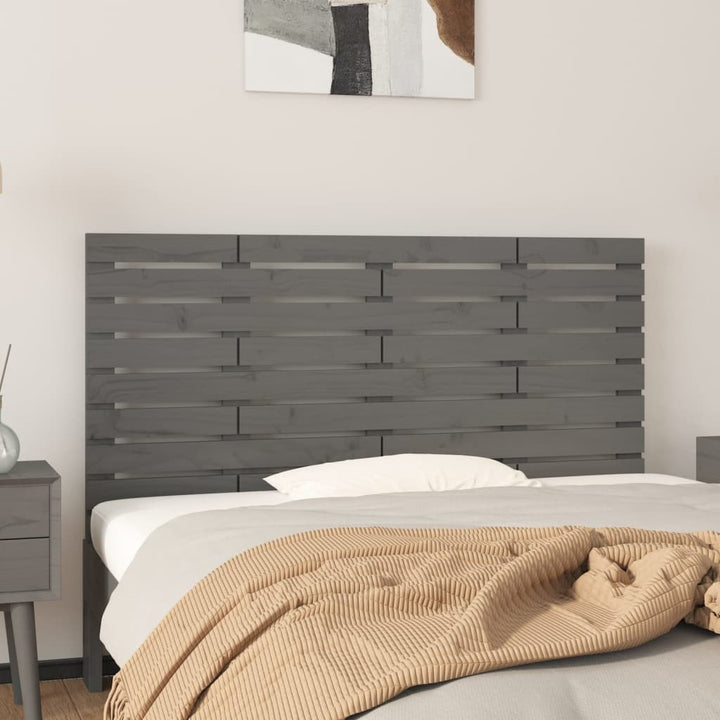 sengegavl 156x3x63 cm massivt fyrretræ grå
