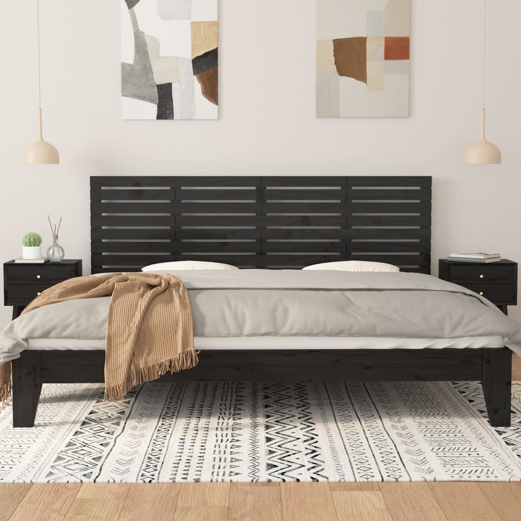 sengegavl 166x3x63 cm massivt fyrretræ sort