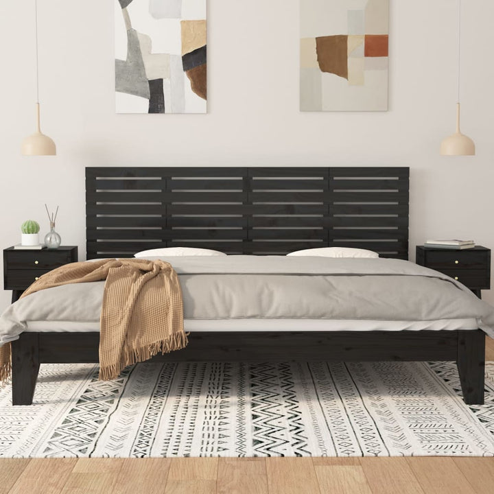 sengegavl 166x3x63 cm massivt fyrretræ sort