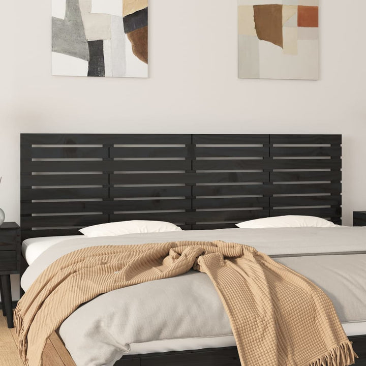 sengegavl 166x3x63 cm massivt fyrretræ sort