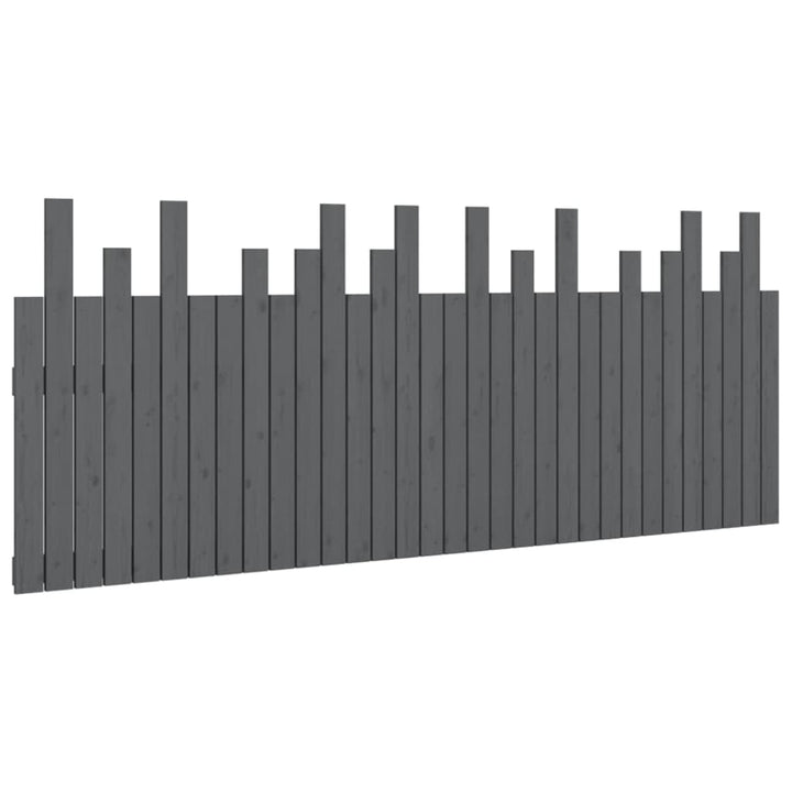 sengegavl 204x3x80 cm massivt fyrretræ grå