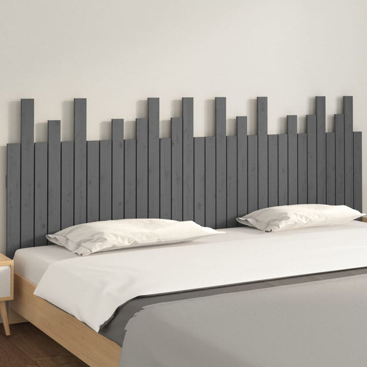 sengegavl 204x3x80 cm massivt fyrretræ grå