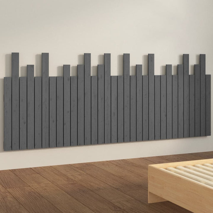 sengegavl 204x3x80 cm massivt fyrretræ grå
