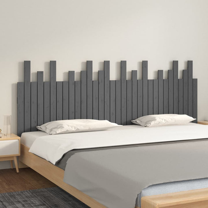sengegavl 204x3x80 cm massivt fyrretræ grå