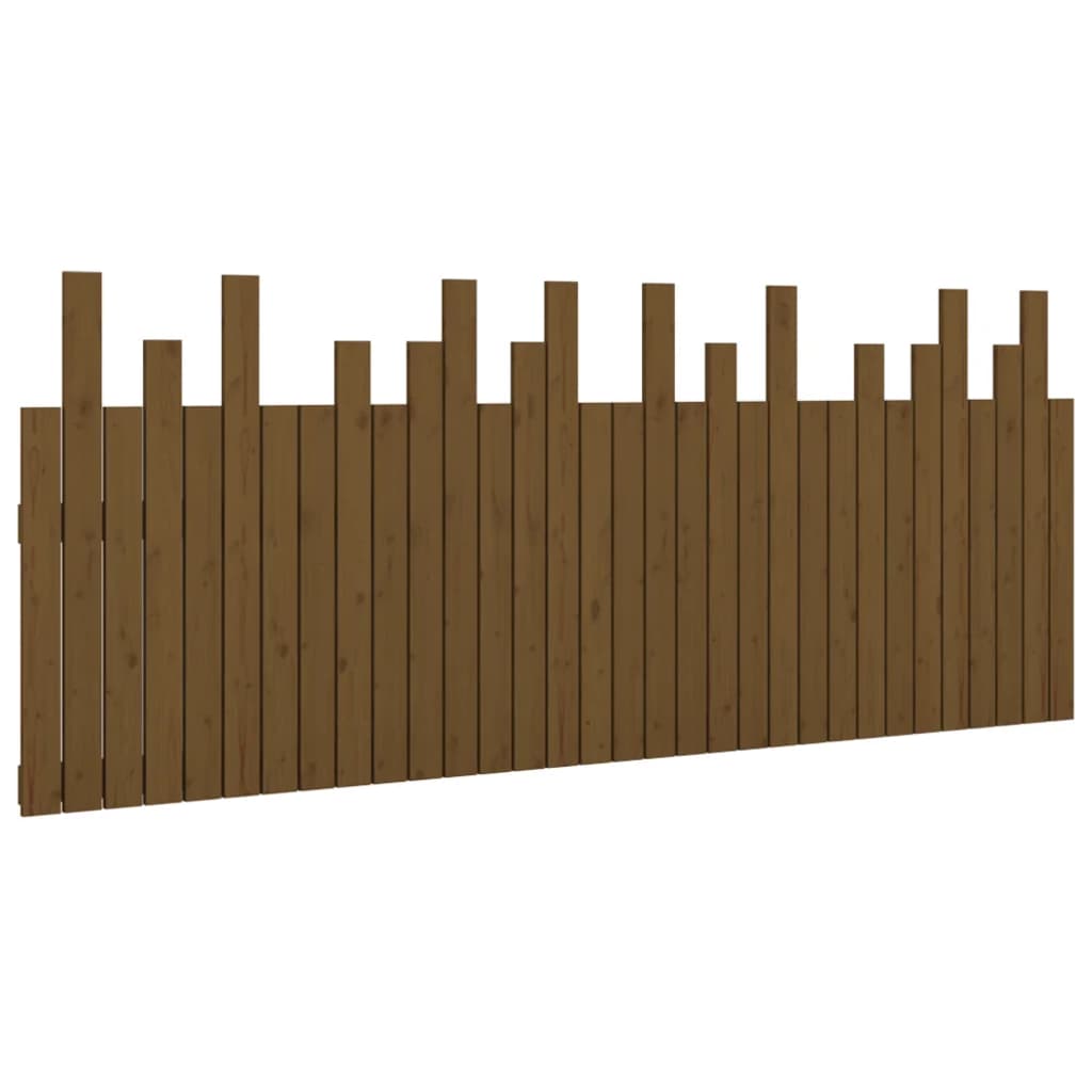 sengegavl 204x3x80 cm massivt fyrretræ gyldenbrun
