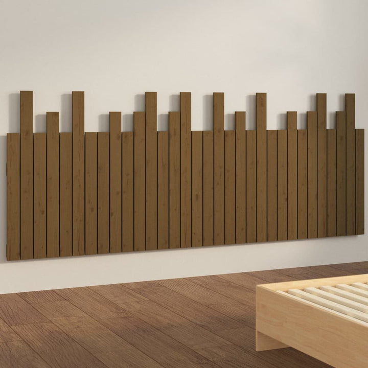 sengegavl 204x3x80 cm massivt fyrretræ gyldenbrun