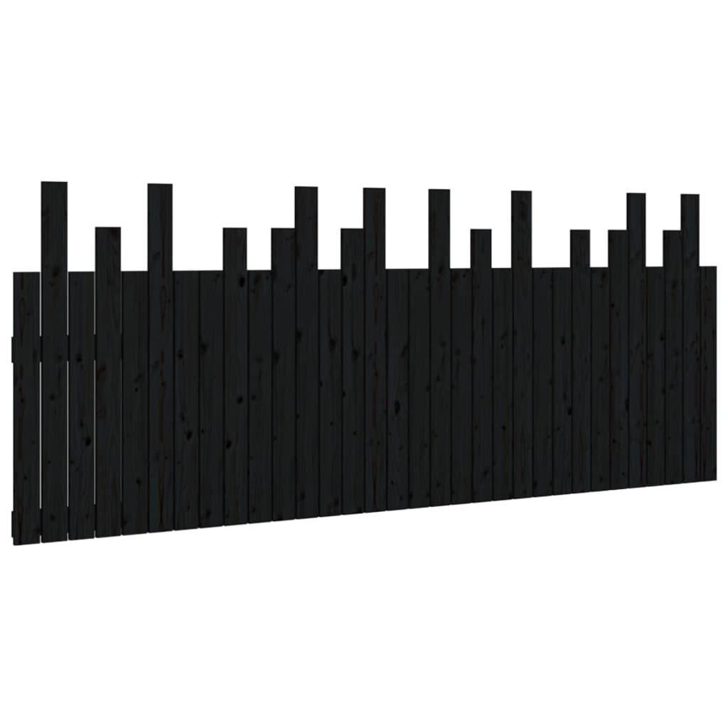 sengegavl 204x3x80 cm massivt fyrretræ sort