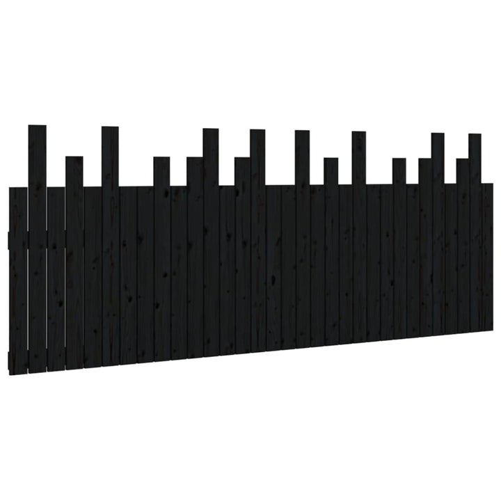 sengegavl 204x3x80 cm massivt fyrretræ sort