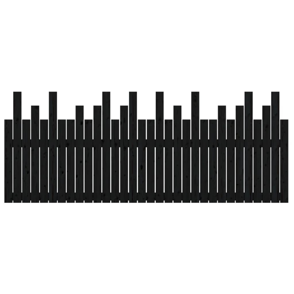 sengegavl 204x3x80 cm massivt fyrretræ sort