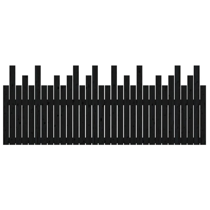sengegavl 204x3x80 cm massivt fyrretræ sort