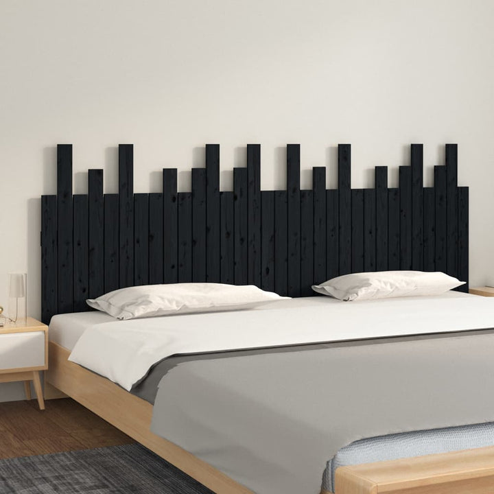 sengegavl 204x3x80 cm massivt fyrretræ sort