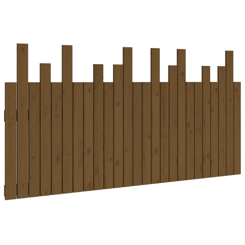 sengegavl 159,5x3x80 cm massivt fyrretræ gyldenbrun