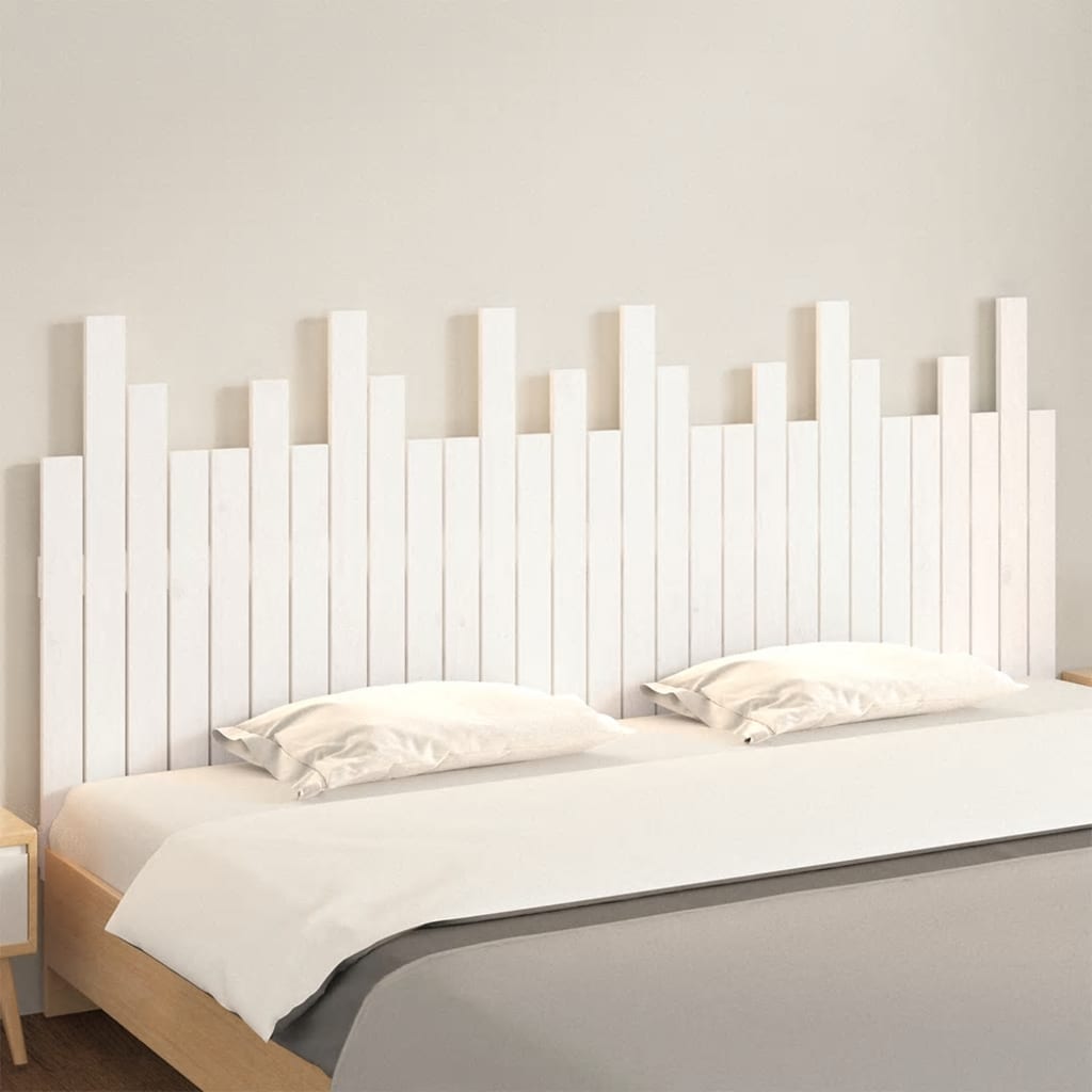 sengegavl 185x3x80 cm massivt fyrretræ hvid