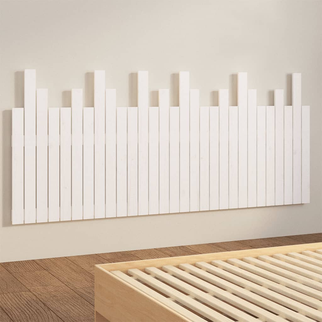 sengegavl 185x3x80 cm massivt fyrretræ hvid