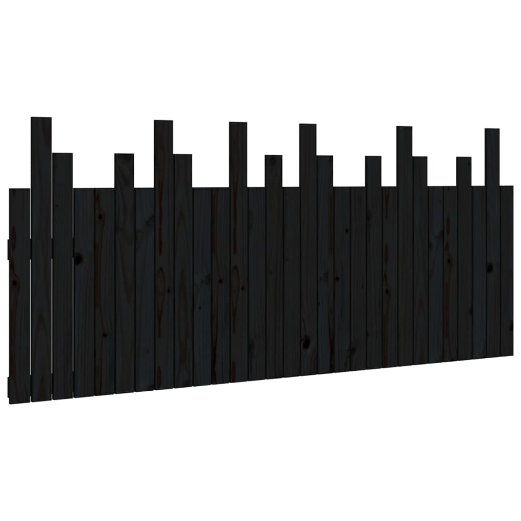 sengegavl 185x3x80 cm massivt fyrretræ sort