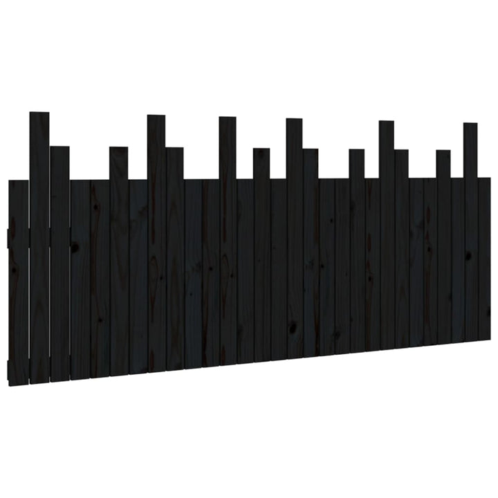 sengegavl 185x3x80 cm massivt fyrretræ sort