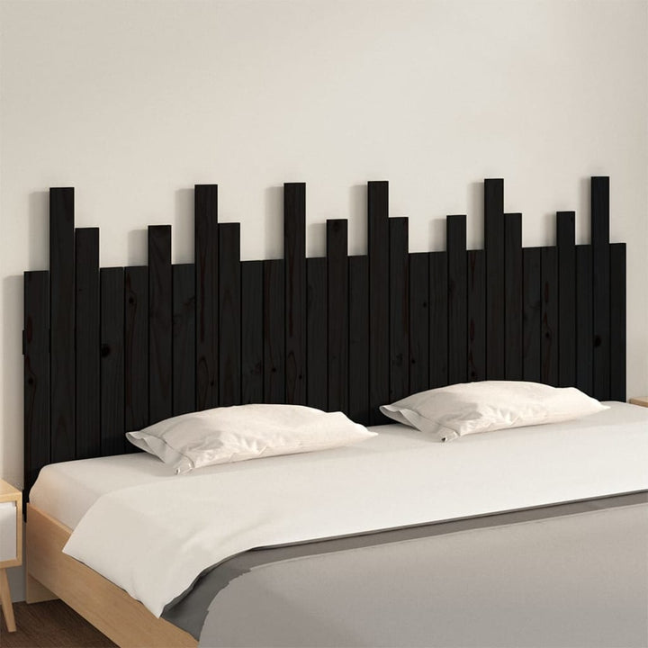 sengegavl 185x3x80 cm massivt fyrretræ sort