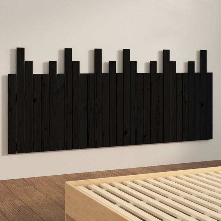 sengegavl 185x3x80 cm massivt fyrretræ sort