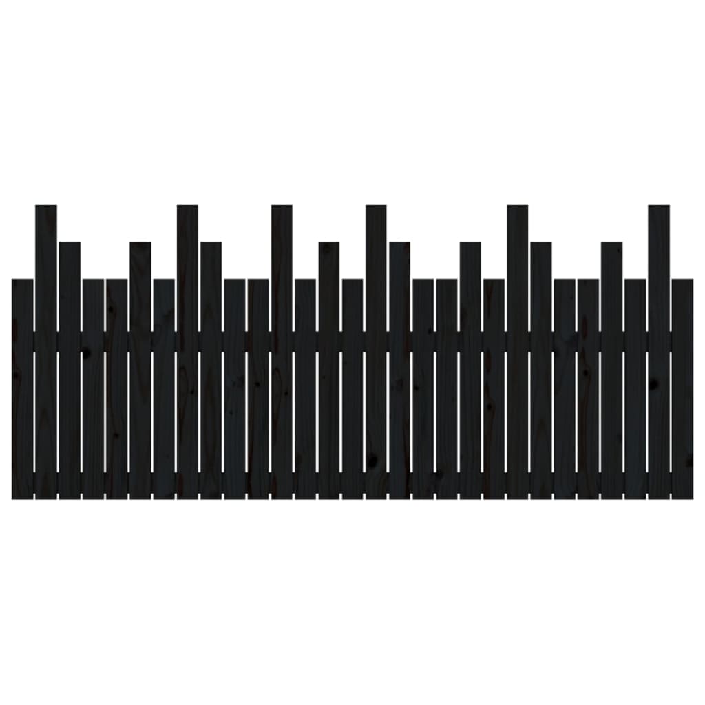 sengegavl 185x3x80 cm massivt fyrretræ sort