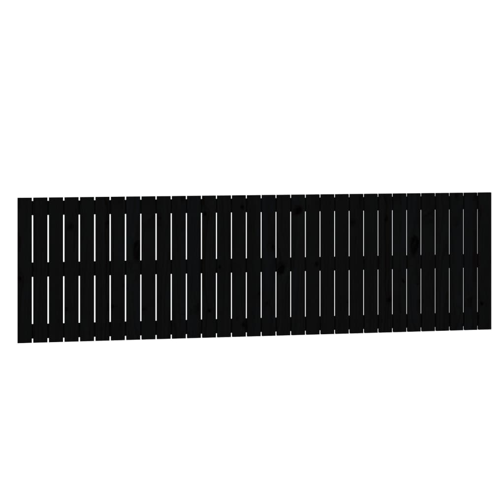 sengegavl 204x3x60 cm massivt fyrretræ sort