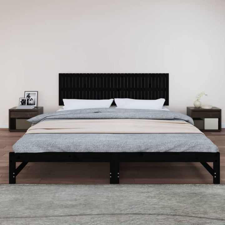 sengegavl 204x3x60 cm massivt fyrretræ sort