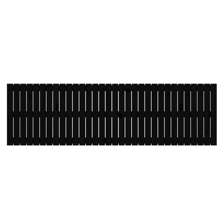 sengegavl 204x3x60 cm massivt fyrretræ sort