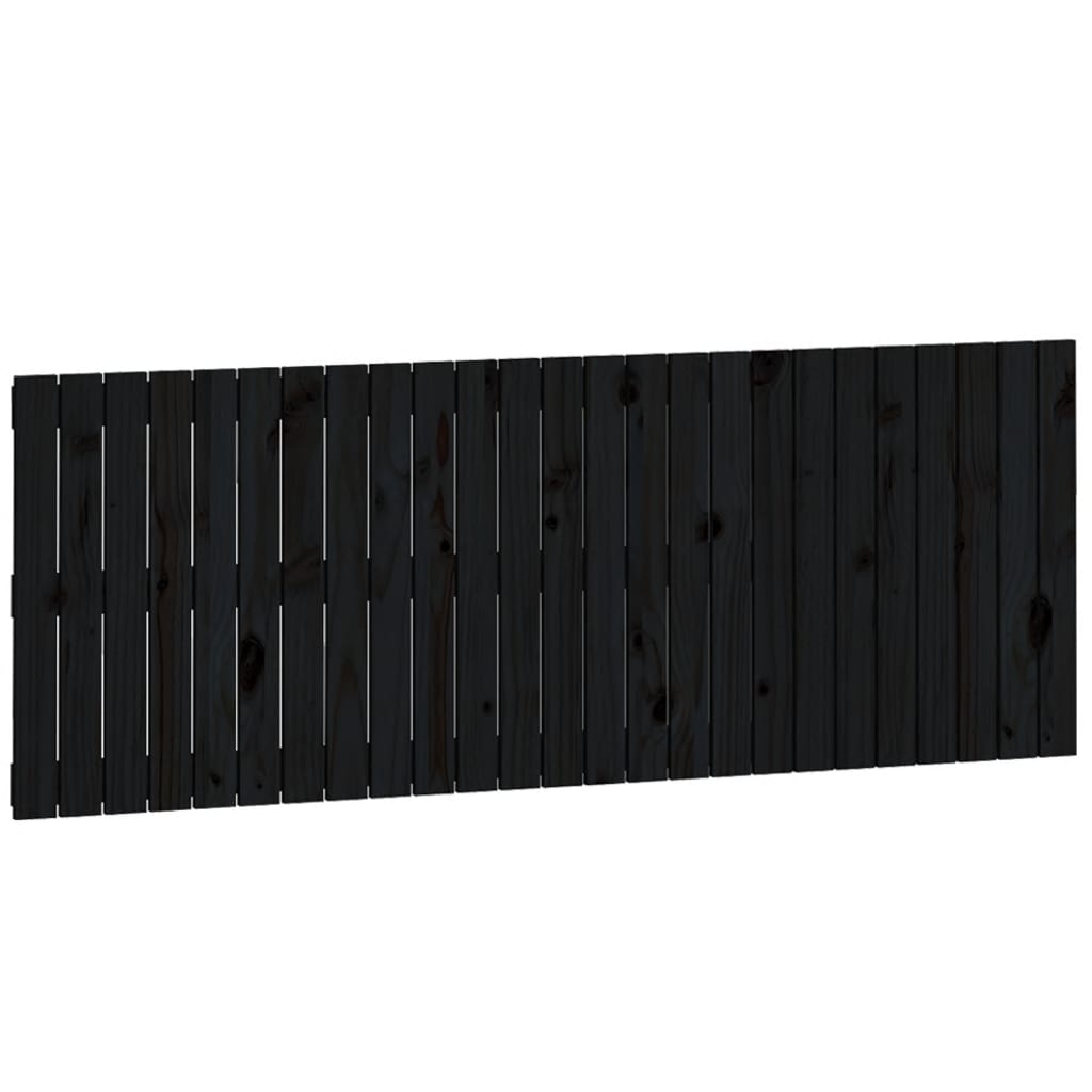 sengegavl 159,5x3x60 cm massivt fyrretræ sort
