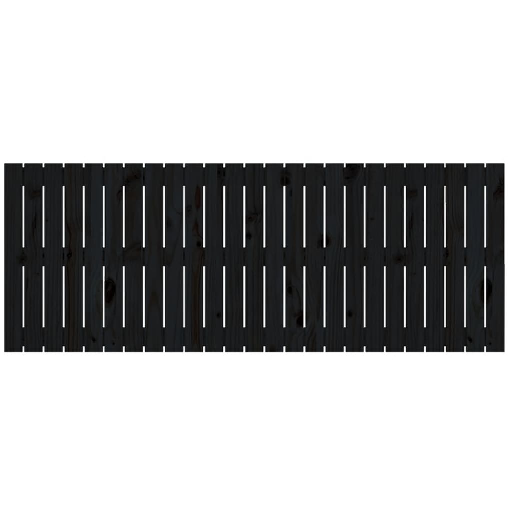 sengegavl 159,5x3x60 cm massivt fyrretræ sort