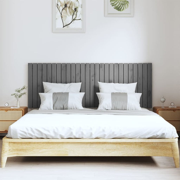 sengegavl 166x3x60 cm massivt fyrretræ grå