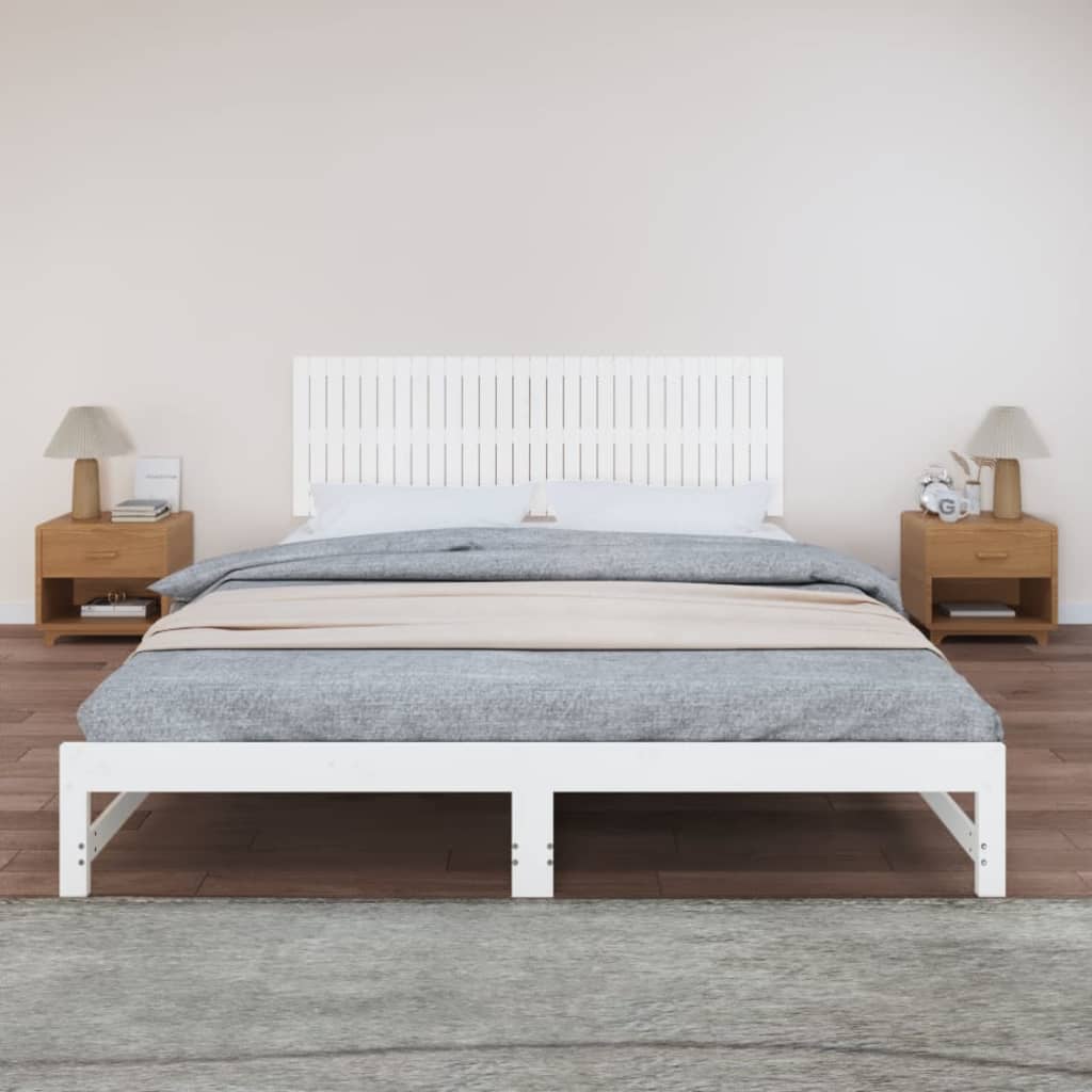 sengegavl 185x3x60 cm massivt fyrretræ hvid