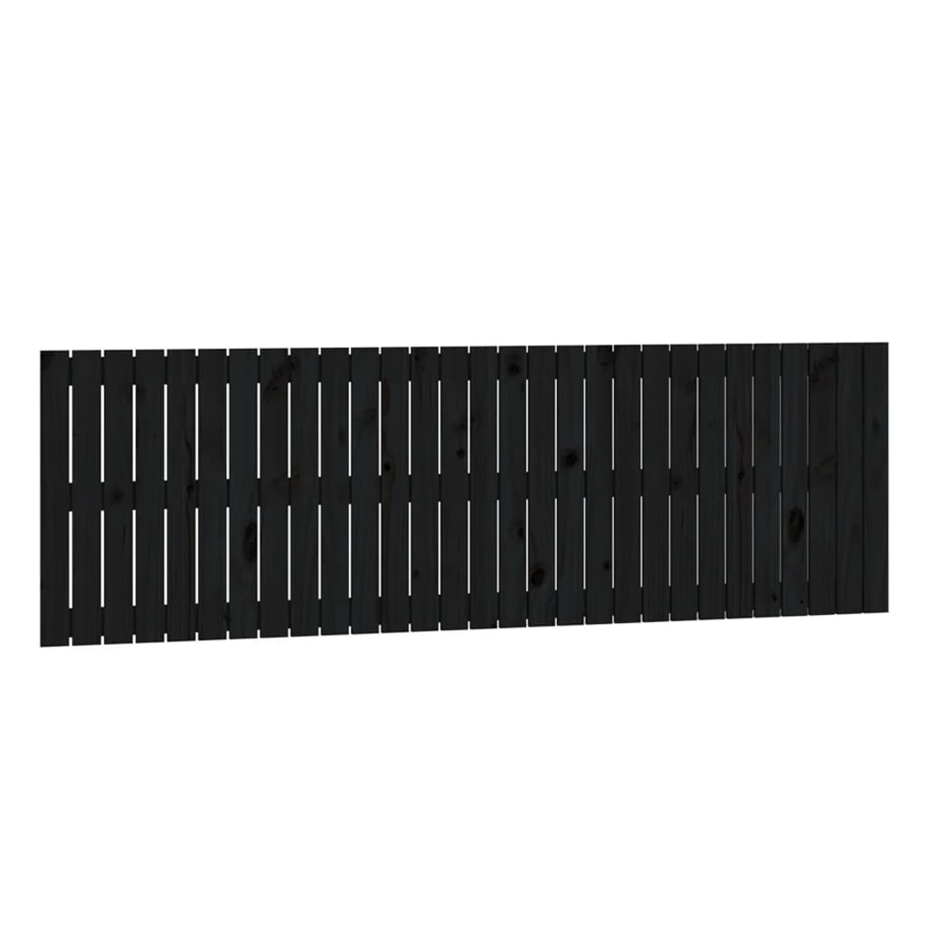 sengegavl 185x3x60 cm massivt fyrretræ sort