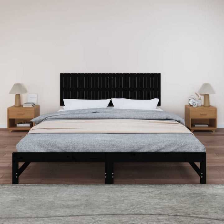 sengegavl 185x3x60 cm massivt fyrretræ sort