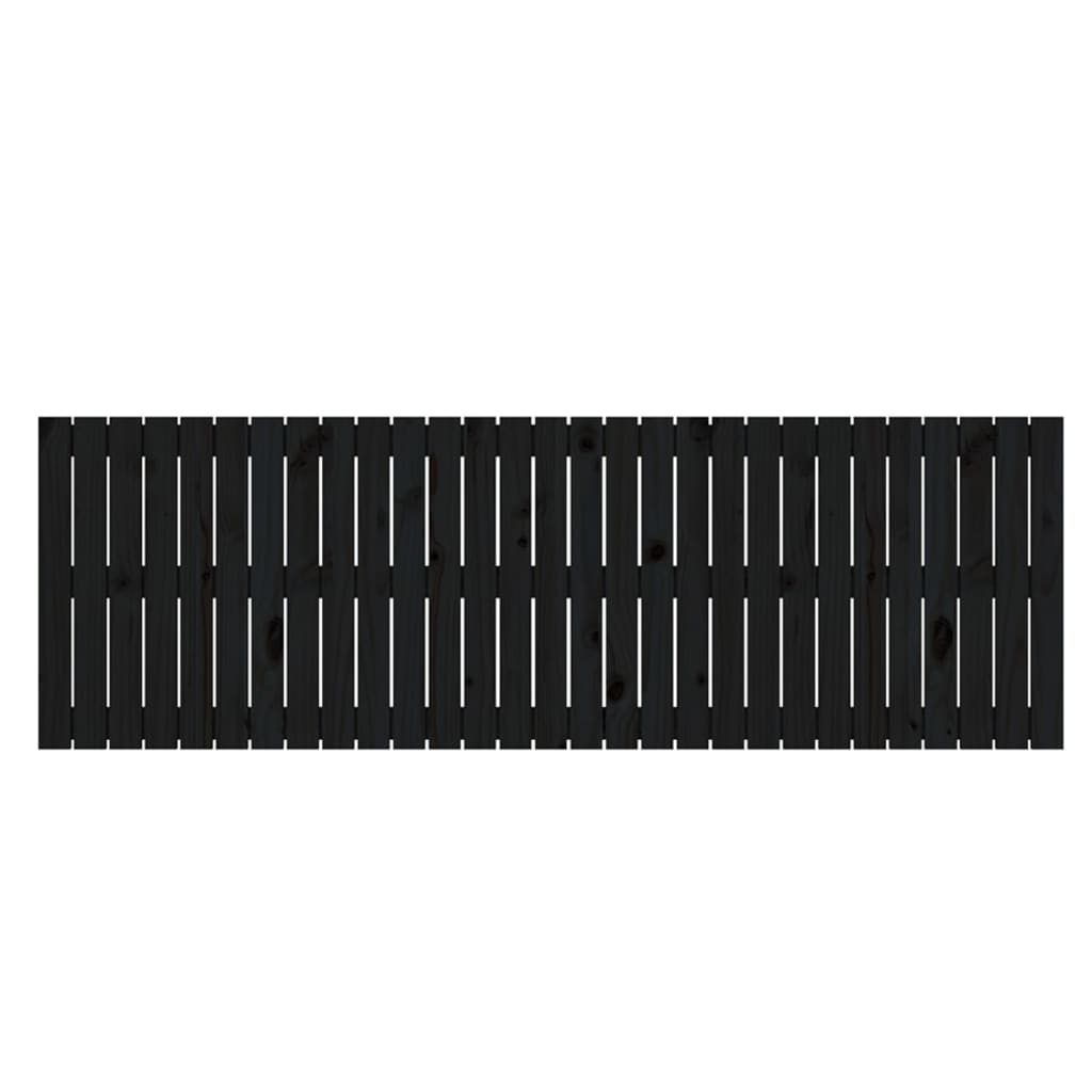 sengegavl 185x3x60 cm massivt fyrretræ sort