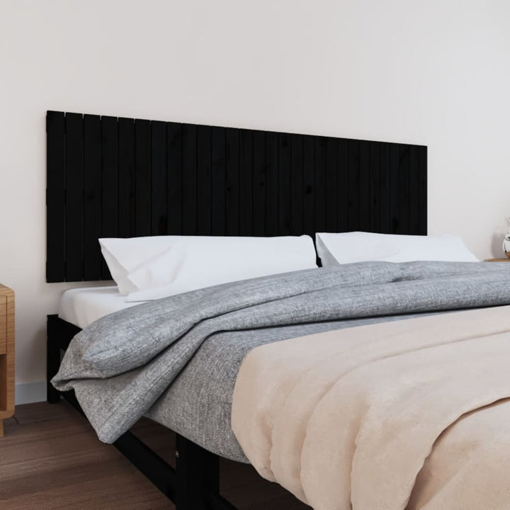 sengegavl 185x3x60 cm massivt fyrretræ sort