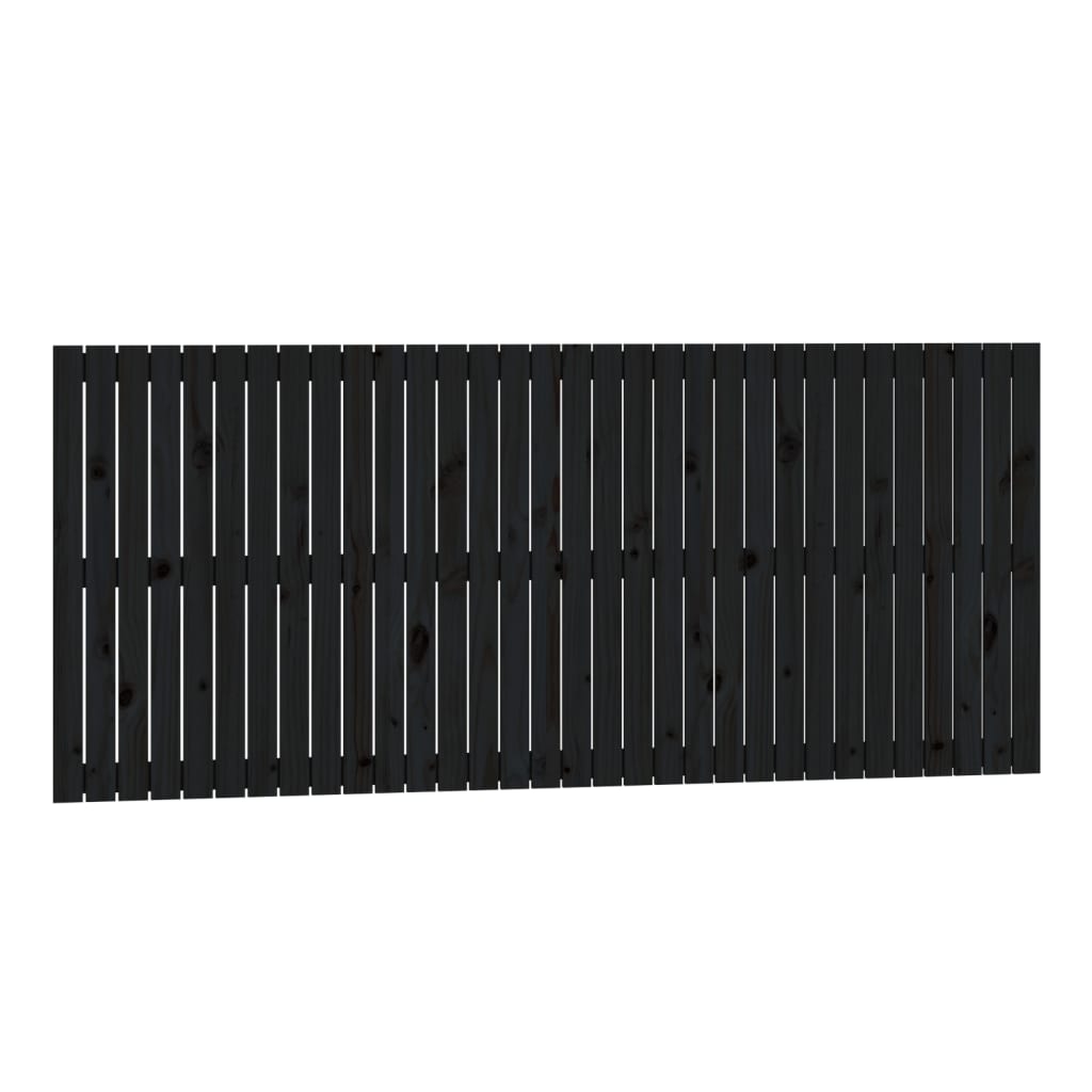 sengegavl 204x3x90 cm massivt fyrretræ sort