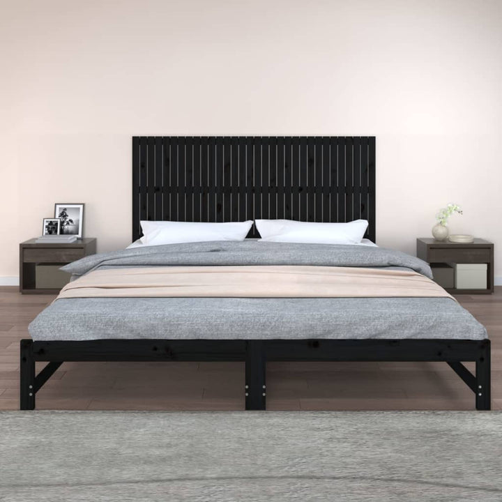 sengegavl 204x3x90 cm massivt fyrretræ sort