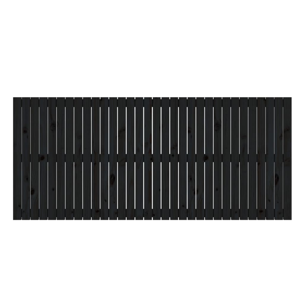 sengegavl 204x3x90 cm massivt fyrretræ sort