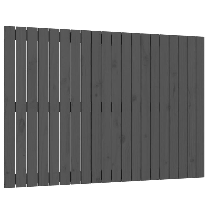 sengegavl 127,5x3x90 cm massivt fyrretræ grå