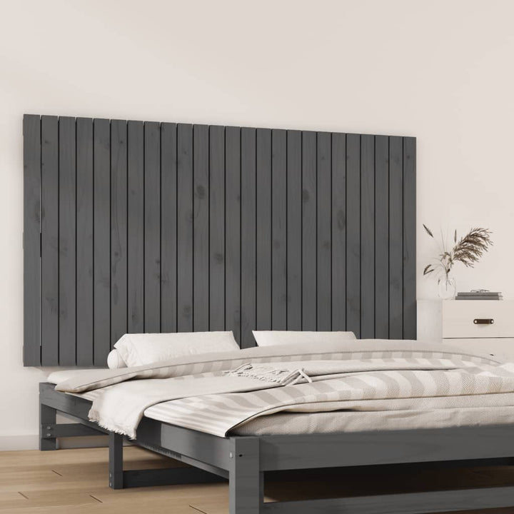 sengegavl 159,5x3x90 cm massivt fyrretræ grå