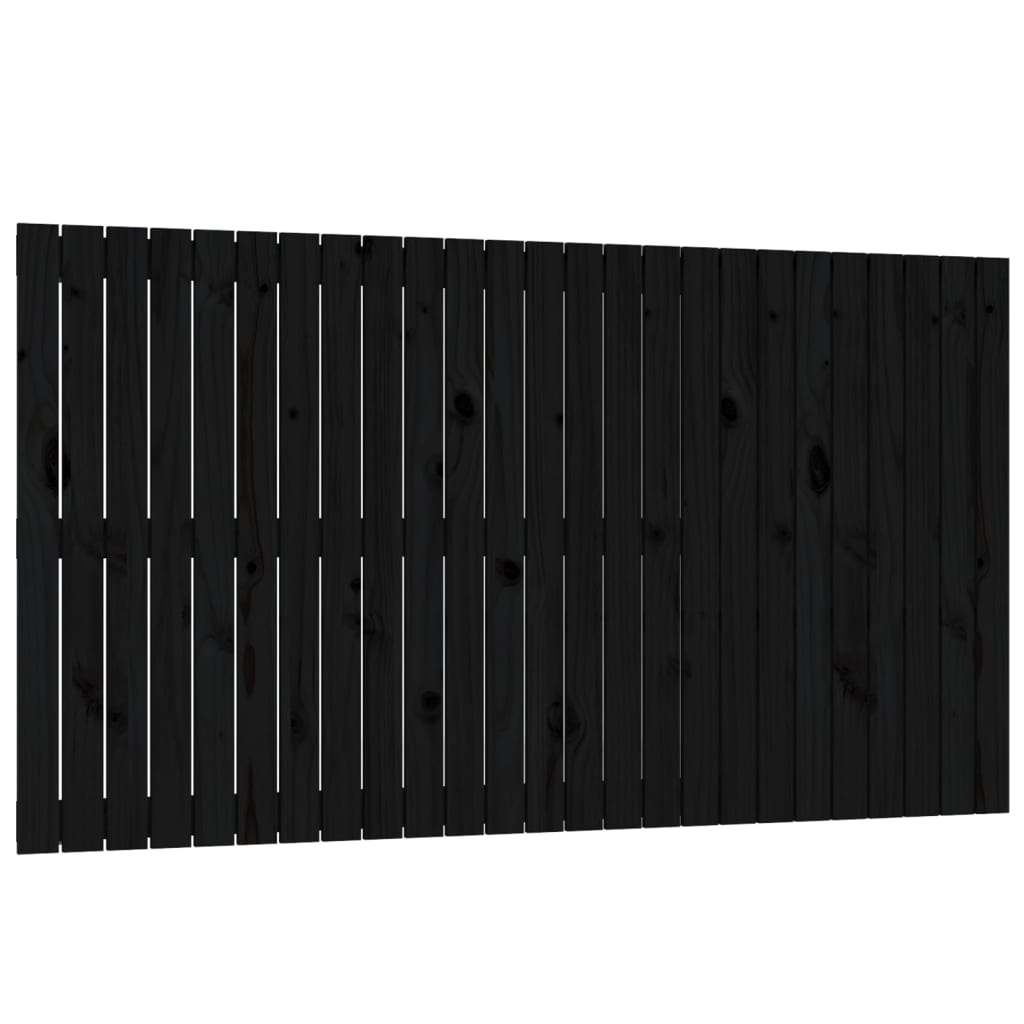 sengegavl 159,5x3x90 cm massivt fyrretræ sort