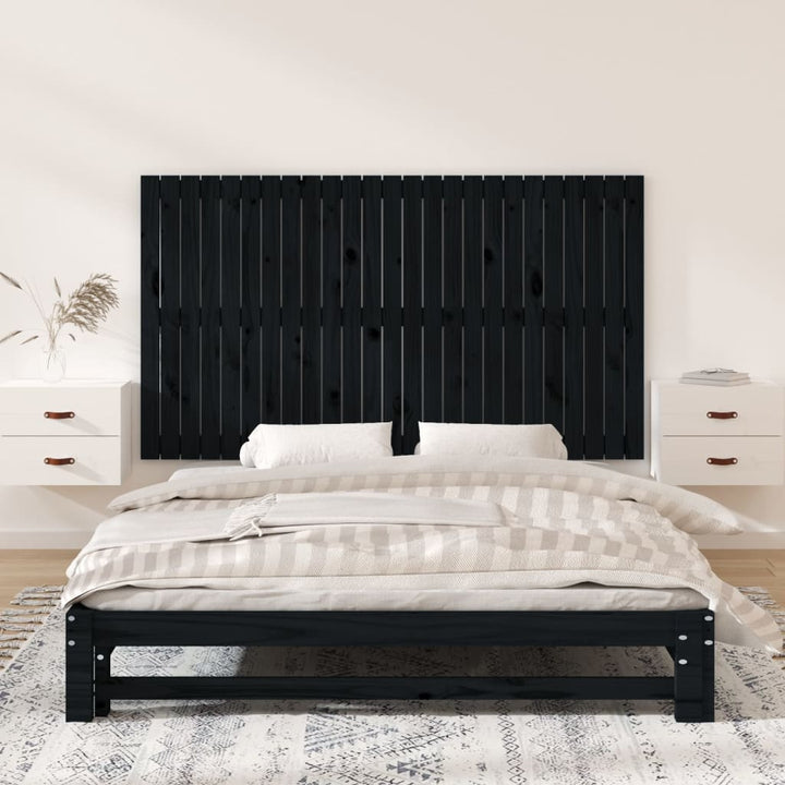 sengegavl 159,5x3x90 cm massivt fyrretræ sort