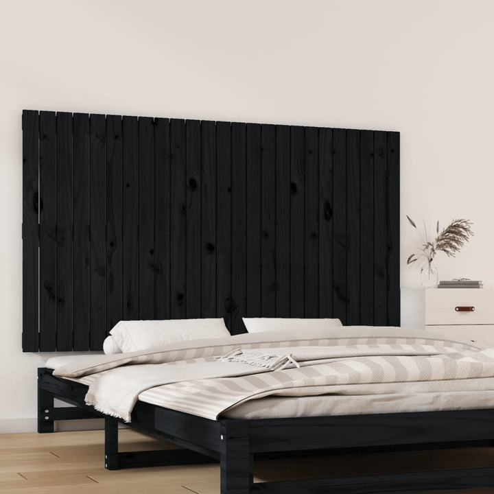 sengegavl 159,5x3x90 cm massivt fyrretræ sort