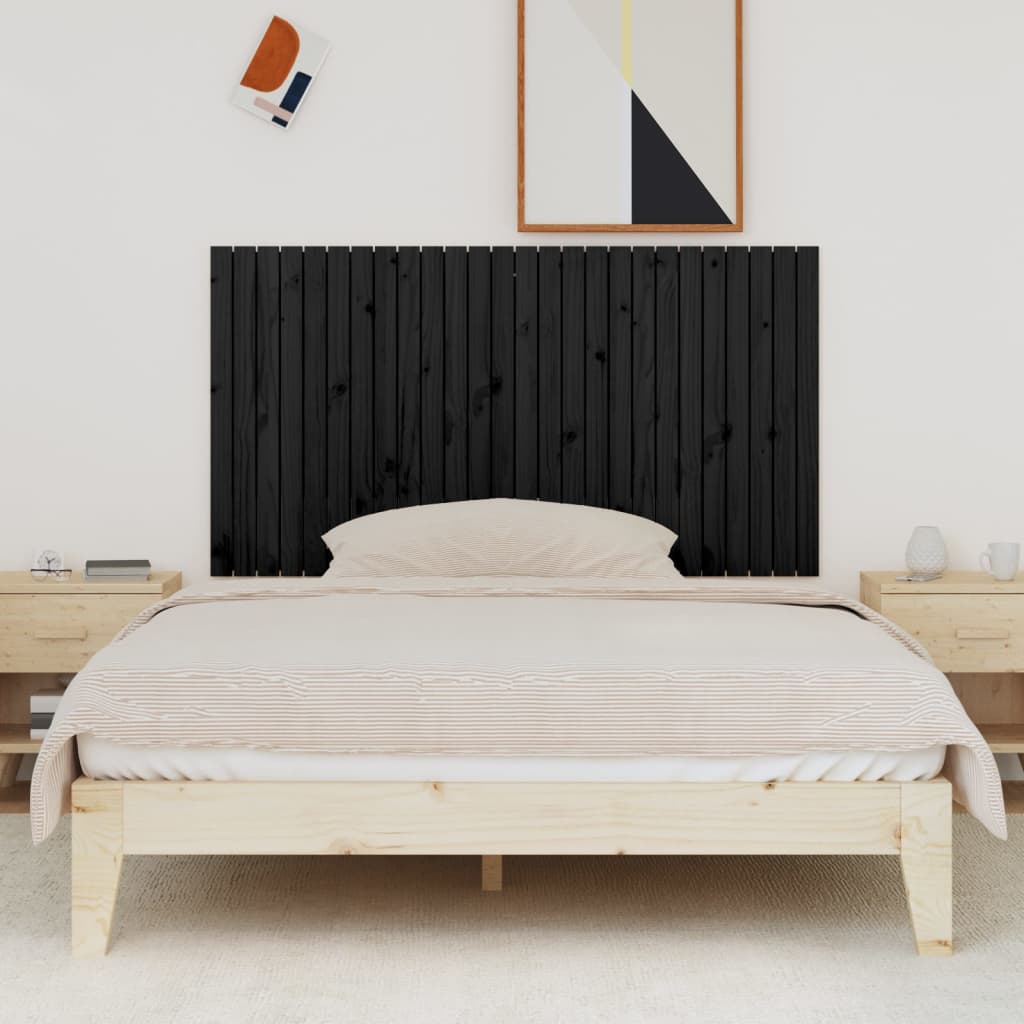 sengegavl 166x3x90 cm massivt fyrretræ sort