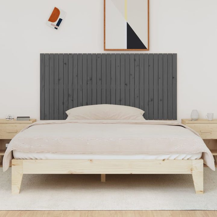 sengegavl 185x3x90 cm massivt fyrretræ grå