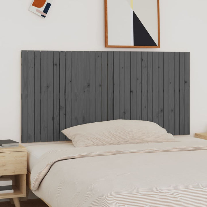 sengegavl 185x3x90 cm massivt fyrretræ grå