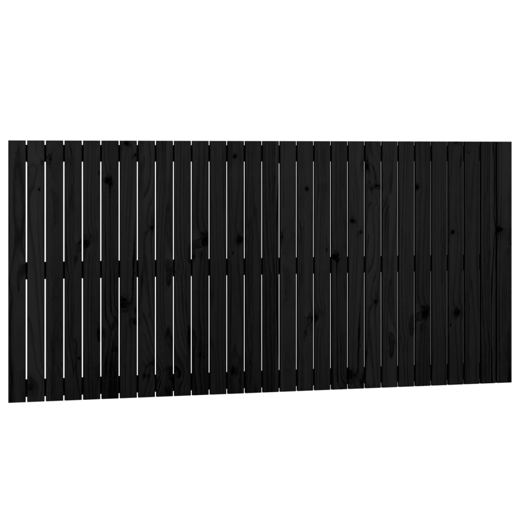 sengegavl 185x3x90 cm massivt fyrretræ sort