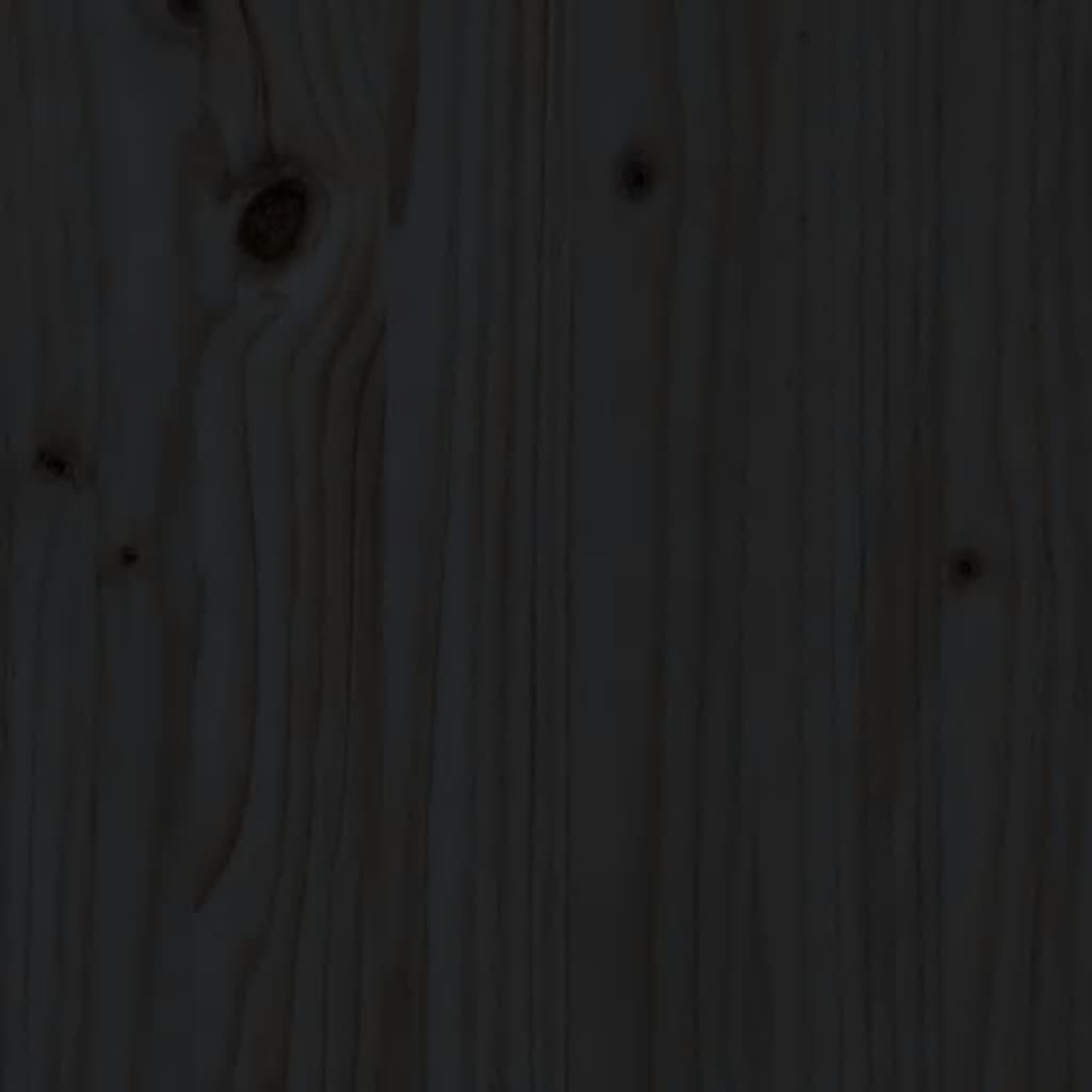 sengegavl 185x3x90 cm massivt fyrretræ sort